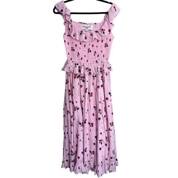 JessaKae Berry Brunch Romantic Summer Strawberry Ruffle Dress Size Small - Picture 2 of 7